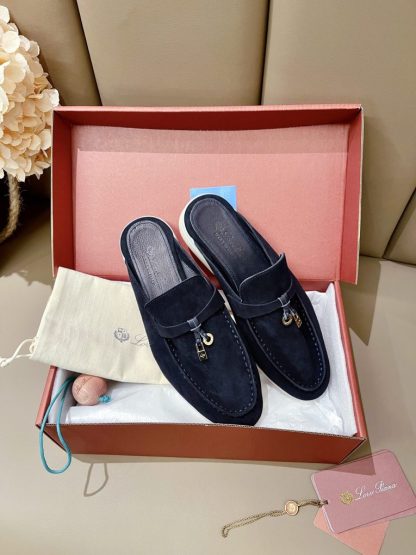 Replica Loro Piana Babouche Charms Walk Moccasin Women's Slippers Suede #3165