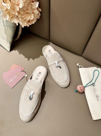 Replica Loro Piana Babouche Charms Walk Moccasin Slipper Women's Suede Loafer #3150 - Image 6