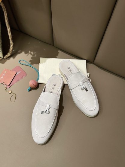 Replica Loro Piana Babouche Charms Walk Moccasin Slipper Women's Suede Loafer #3149 - Image 2
