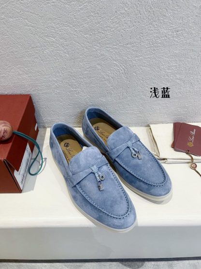 Replica Loro Piana Summer Charms Walk Moccasin Women's Suede Loafer #3145 - Image 2