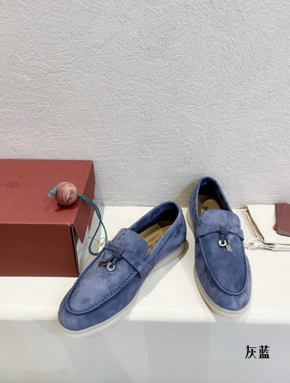 Replica Loro Piana Summer Charms Walk Moccasin Women's Suede Loafer #3144 - Image 3