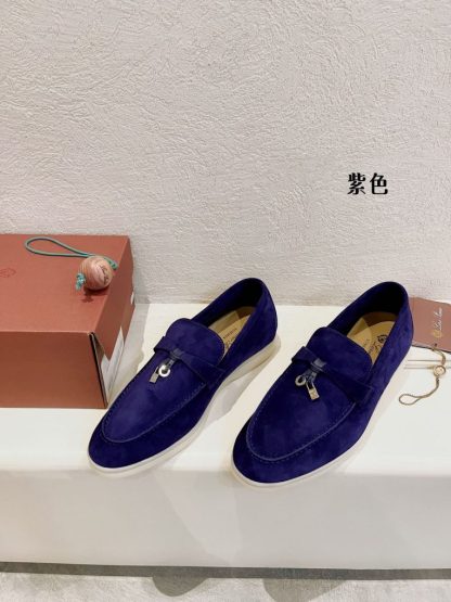 Replica Loro Piana Summer Charms Walk Moccasin Women's Suede Loafer #3140 - Image 7