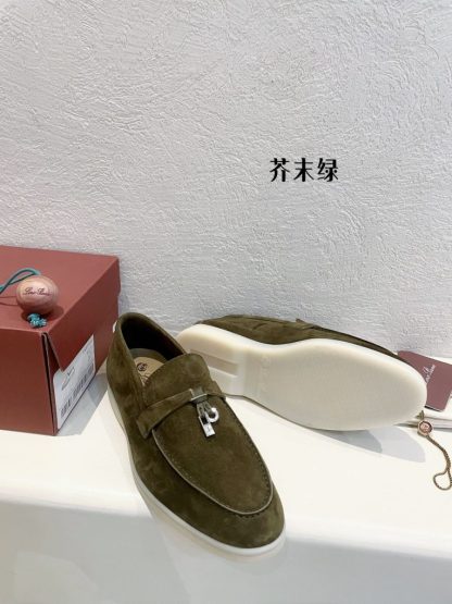 Replica Loro Piana Summer Charms Walk Moccasin Women's Suede Loafer #3137 - Image 7