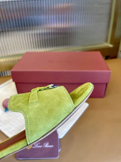 Replica Loro Piana Summer Charms Sandal Women's Slippers Suede Goatskin #3213 - Image 3