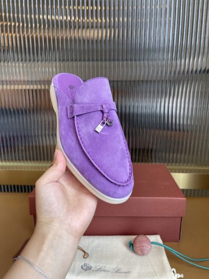 Replica Loro Piana Babouche Charms Walk Moccasin Women's Slippers Suede #3156 - Image 4