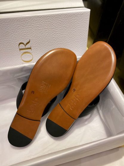 Replica Dior Flip Flops Black Calf Skin Slides For Women 2024 #3320 - Image 11