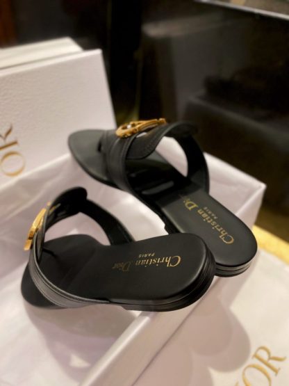 Replica Dior Flip Flops Black Calf Skin Slides For Women 2024 #3320 - Image 13
