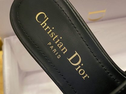 Replica Dior 30 Montaigne Heeled Slide Black Calfskin For Women 2024 #3323 - Image 2