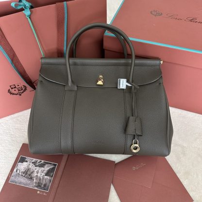 Replica Loro Piana Loom bag L32 Women Tote Sicilian Capers Grained Calfskin #3349