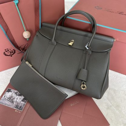 Replica Loro Piana Loom bag L32 Women Tote Sicilian Capers Grained Calfskin #3349 - Image 7