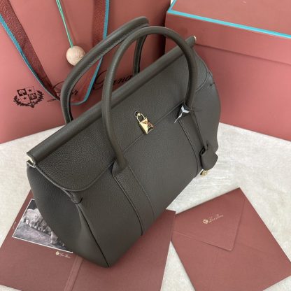 Replica Loro Piana Loom bag L32 Women Tote Sicilian Capers Grained Calfskin #3349 - Image 9