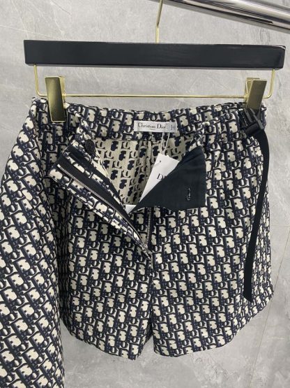 Replica Dior Women Skirt Skort Blue and Ecru Technical Taffeta Jacquard with Dior Oblique Motif #3299 - Image 4