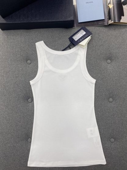 Replica Prada Ribbed knit jersey tank top Women 2024 #3306 - Image 13