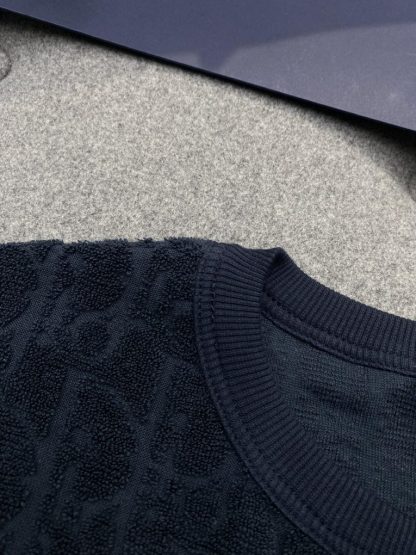 Replica Dior Oblique Relaxed-Fit T-Shirt Black Terry Cotton Jacquard #3294 - Image 6