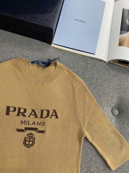 Replica Prada Silk crew-neck sweater with logo Women sweatshirt 2024 #3305 - Image 3