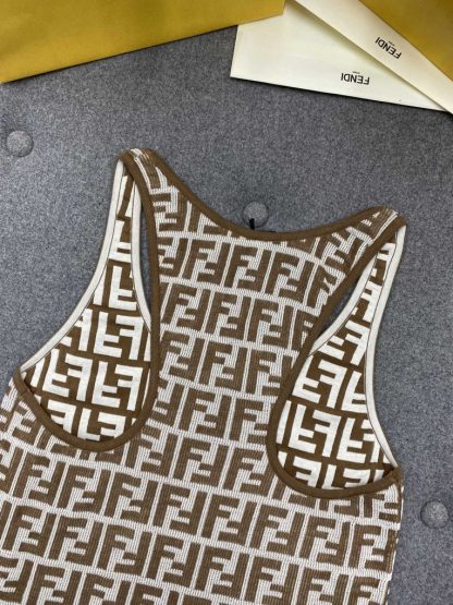 Replica Fendi Brown FF cotton top Women Vest 2024 #3303 - Image 12