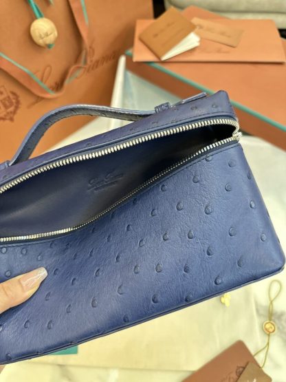 Replica Loro Piana Extra Pocket L19 Bag Ostrich Leather Sliver Hardware #3025 - Image 8