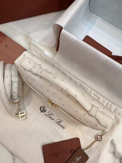 Replica Loro Piana Extra Pocket L19 Bag Ostrich Leather Golden Hardware #3022 - Image 5