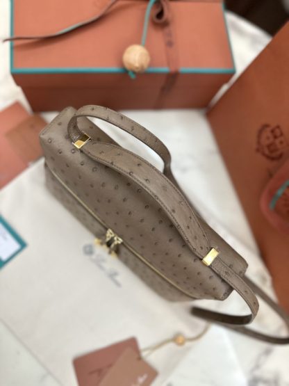 Replica Loro Piana Extra Bag L27 Ostrich Leather #3079 - Image 7