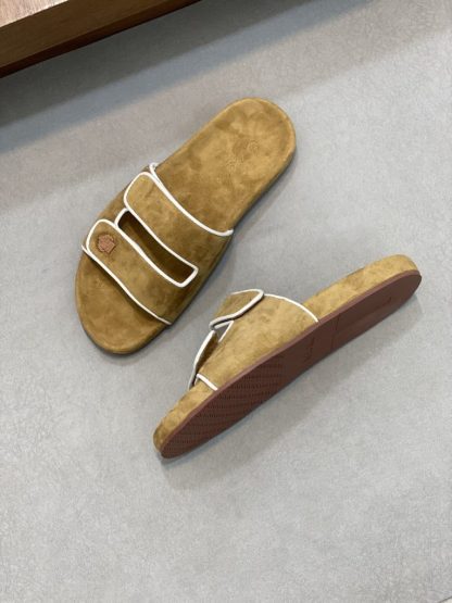 Replica Loro Piana Men's Sandal Slippers Calfskin Suede #3208 - Image 4