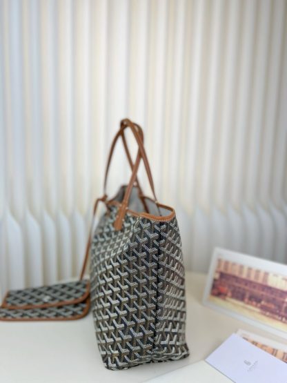 Replica Goyard Saint Louis PM Bag Tote Bags Black & Tan #3359 - Image 14