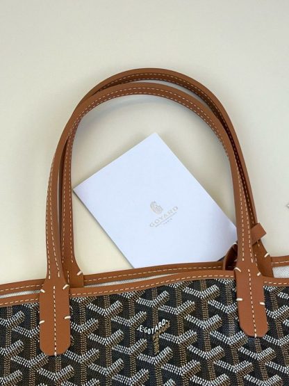 Replica Goyard Saint Louis PM Bag Tote Bags Black & Tan #3359 - Image 3