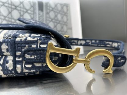 Replica Saddle Bag Blue Dior Oblique Embroidery #3257 - Image 2