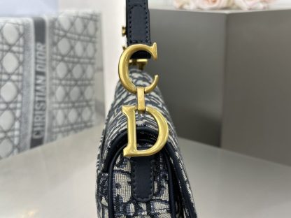 Replica Mini Saddle Bag with Strap Blue Dior Oblique Jacquard #3256 - Image 11