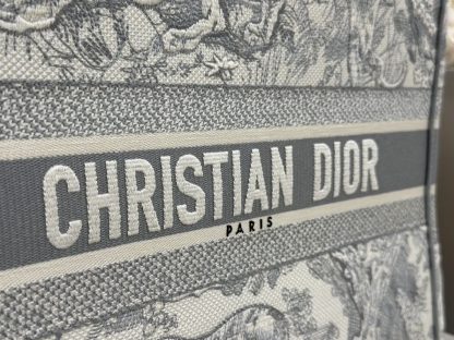 Replica Medium Dior Book Tote Ecru and Gray Toile de Jouy Embroidery #3272 - Image 2