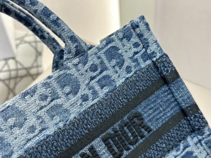 Replica Mini Dior Book Tote Blue Denim Dior Oblique Jacquard #3277 - Image 9