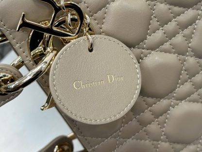 Replica Dior Small Lady Dior My ABCDior Bag Powder Beige Cannage Lambskin #3290 - Image 5