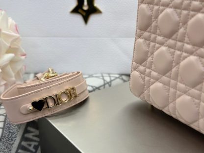 Replica Dior Small Lady Dior My ABCDior Bag Powder Pink Cannage Lambskin #3289 - Image 6