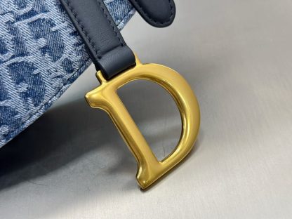Replica Dior Saddle Bag with Strap Blue Denim Dior Oblique Jacquard #3254 - Image 6