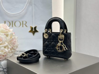 Replica Dior Lady Dior Micro Bag Black Cannage Lambskin #3282 - Image 8