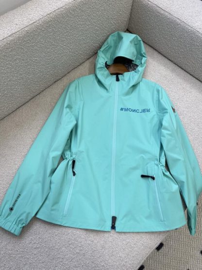 Replica Moncler VALLES HOODED SHELL JACKET For Women AQUA GREEN #3420 - Image 17