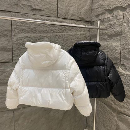 Replica PRADA Re-Nylon convertible cropped down jacket Black #3400 - Image 7