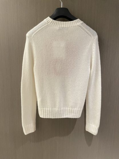 Replica Dior Ecru Cashmere and Silk Knit with Red Miss Dior Graffiti Motif Sweater #3415 - Image 2