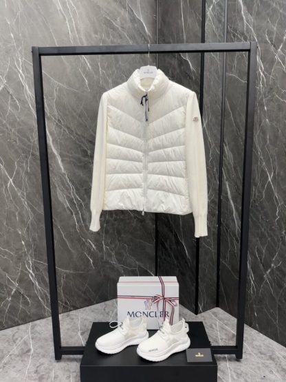 Replica Moncler PADDED WOOL CARDIGAN WOMEN WHITE #3552 - Image 4