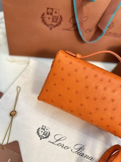 Loro Piana Replica Extra Poket L19 Ostrich leather Orange #3471 - Image 9