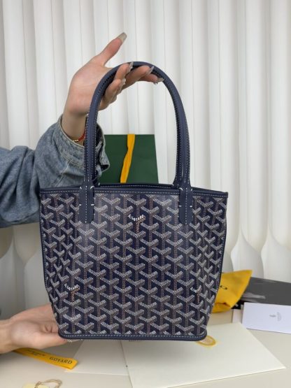 Replica Goyard Anjou Mini Bag Navy Blue Tote #3378 - Image 14