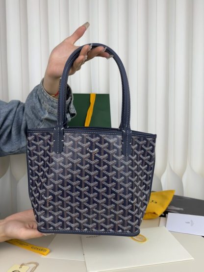 Replica Goyard Anjou Mini Bag Navy Blue Tote #3378 - Image 15