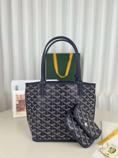 Replica Goyard Anjou Mini Bag Navy Blue Tote #3378 - Image 8