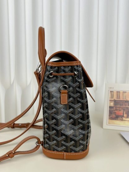 Replica Goyard Alpin Mini Backpack Strap Bag Black & Tan#3412 - Image 14