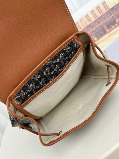 Replica Goyard Alpin Mini Backpack Strap Bag Black & Tan#3412 - Image 16