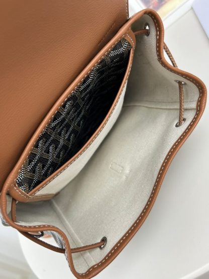 Replica Goyard Alpin Mini Backpack Strap Bag Black & Tan#3412 - Image 2