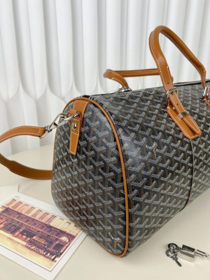 Replica Goyard Boston 45 bag Travel Bags Black & Tan #3363 - Image 21
