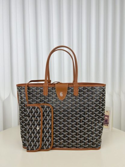 Replica Goyard Anjou GM Bag Black and Tan Tote #3369 - Image 19
