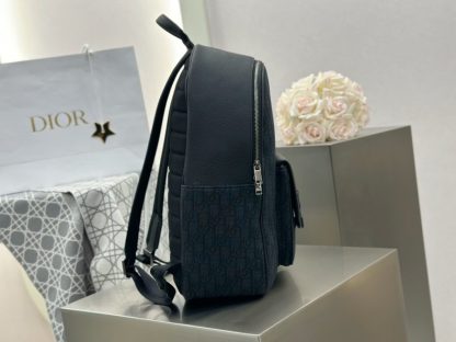 Replica Dior Saddle Zip Backpack Men's Bag Book Bag Black #3482 - Image 8