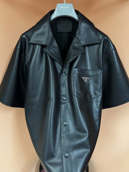 Replica PRADA Nappa leather shirt Men 2024 #3392 - Image 6