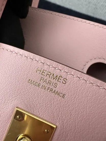 Replica Hermes Birkin 25cm 3Q Pink Handmade Hand Stitching Swift Gold Hardware #3509 - Image 4